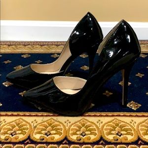 Black patent stilettos